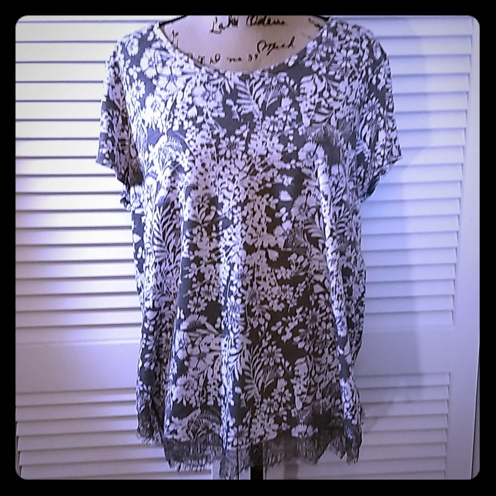 Lauren Conrad Floral Tie Back Top